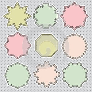 Vintage round frames set. Vector illustration