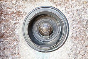 Vintage round metal pull door bell