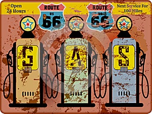 Vintage route 66 gas station sign