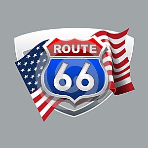 Vintage Route 66 logo.