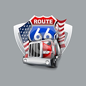 Vintage Route 66 logo.