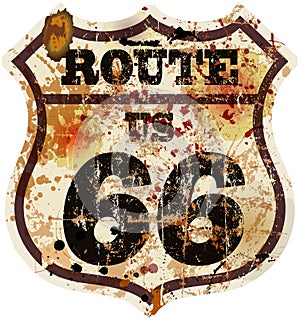 Vintage route 66 road sign