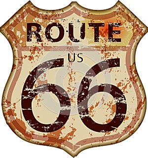 Vintage route 66 road sign
