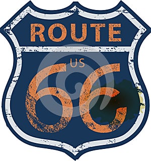 Vintage route 66 road sign