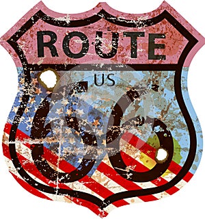 Vintage route 66 road sign