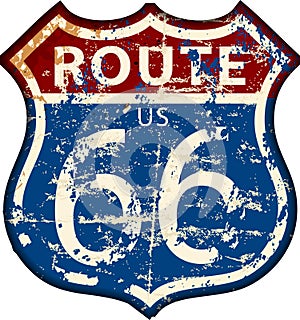 Vintage route 66 road sign, vector