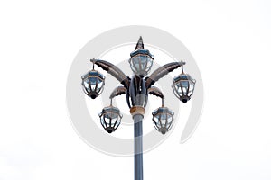 Vintage Royal Street Lamps on white background