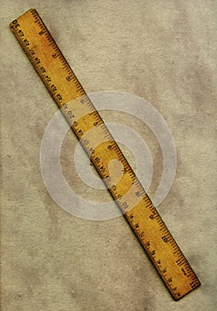 Vintage ruler and paper