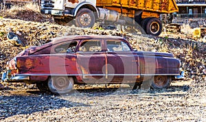 Vintage Rusted Classic Four Door Automobile