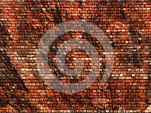 Vintage rustic brick wall texture for design. Panoramic banner background for your text or image.Panorama of black brick wall