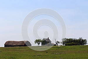 Old style barn and farm house Saskatchewan