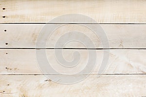 Vintage rustic light wood background of wooden pine boards, toning in white acrylic paint.