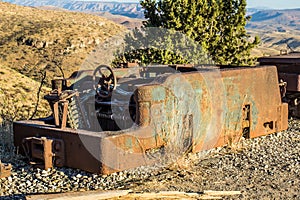 Vintage Rusty Mining Operations Carrier