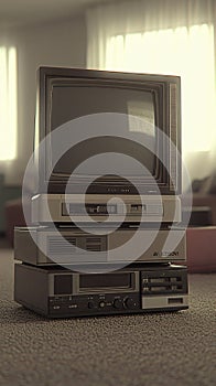 Vintage 80s Entertainment System Tower