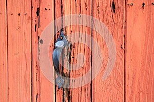 Vintage S-Grip Handle on Weathered Red Door