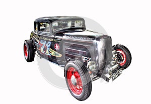 Vintage 1930s hot rod isolated on white background