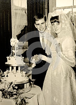 Vintage 1960s wedding photo photo