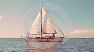 Vintage Sailboat In The Ocean: A Classic Americana Yacht Experience