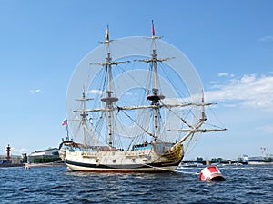 Vintage sailing ship in Saint Petersburg, Russia