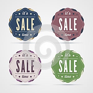 Vintage sale time badges.