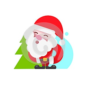 Vintage Santa logo for your design and needs. Vector illustration.