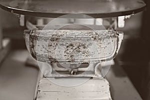 Vintage Scales With Glass Top For Weighing In Bygone Days