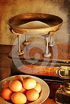 Vintage scales and ingredients