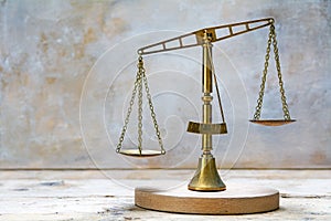 Vintage scales of justice out of balance