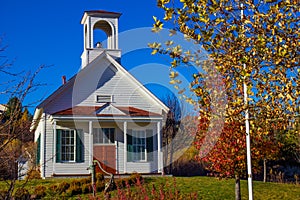 Vintage School House With Bell