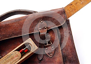 Vintage schoolbag - close-up