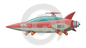 Vintage Sci-Fi Rocket Ship Exploration Vehicle Vector, vector design Generative AI