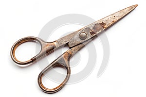 Used scissors isolated on white background