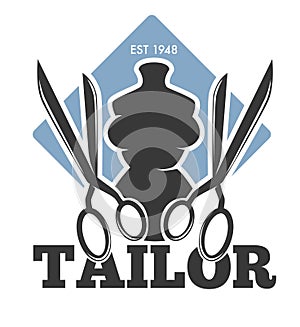 Vintage Scissors Tailor Logo vector