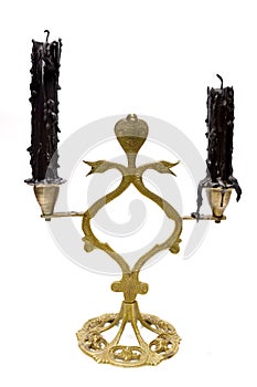 Vintage sconce with black candles