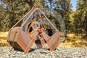 Vintage Scoop Bucket Used in Past Mining Operations