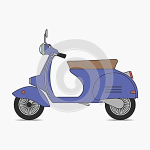 Vintage scooter. Moped. Little retro motorcycle. Two-wheeled transport