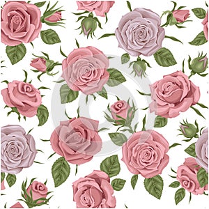 Vintage seamless background. Roses wallpaper. Floral ornament for wallpaper or fabric