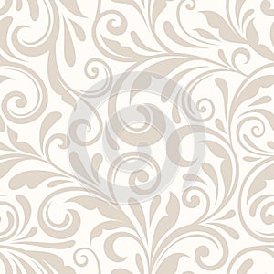 Vintage seamless beige floral pattern. Vector illustration. photo