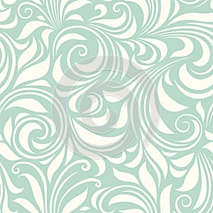 Vintage seamless blue and white floral pattern. Vector illustration.