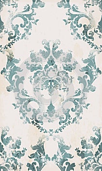 Vintage seamless ornament pattern Vector. Baroque classic background. Royal victorian texture. Old painted style decor