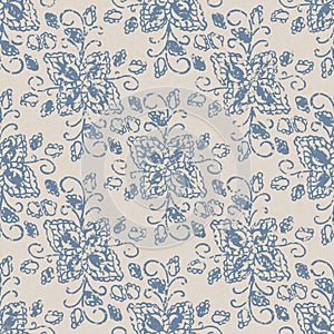 Vintage seamless pattern with floral ornament