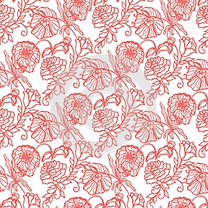 Vintage seamless pattern with floral ornament