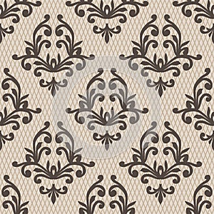Vintage seamless pattern. Floral ornate wallpaper. Dark vector d