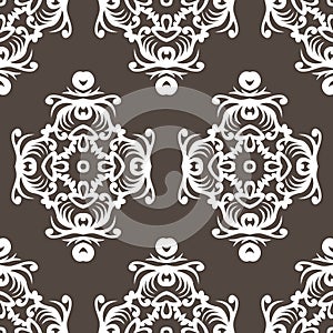 Vintage seamless pattern. Floral ornate wallpaper. Dark vector d