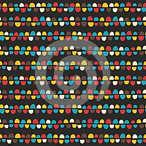 Vintage seamless pattern with half of circles