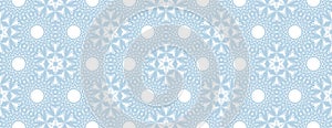 Vintage seamless pattern. Ornamental antique style floral background. Light blue and white ornament