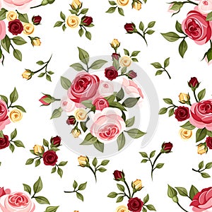 Vintage seamless pattern with roses.