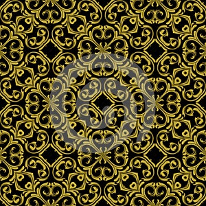 Vintage seamless pattern with yellow color