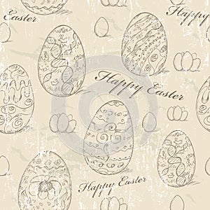 Vintage seamless texture with easter eggs.
