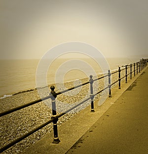 Vintage sepia seaside view